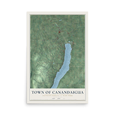 Map of the Town of Canandaigua, Ontario County, New York, 12 x 18 inch unframed archival matte print