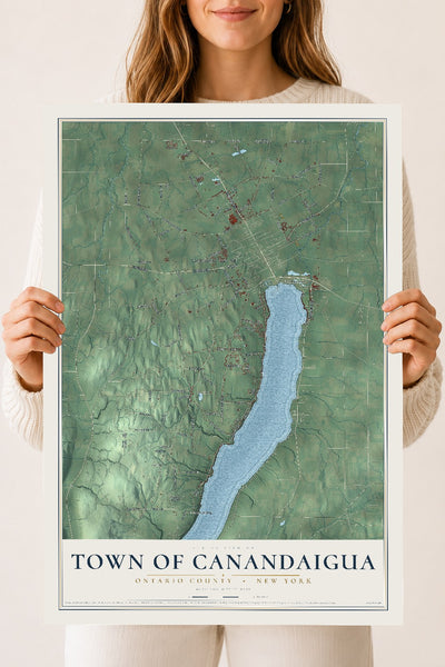 Map of the Town of Canandaigua, Ontario County, New York, 18 x 24 inch unframed archival matte print