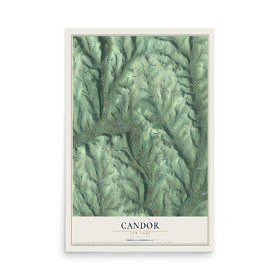 Candor, New York map print, 12" x 18" Archival Matte Print mockup