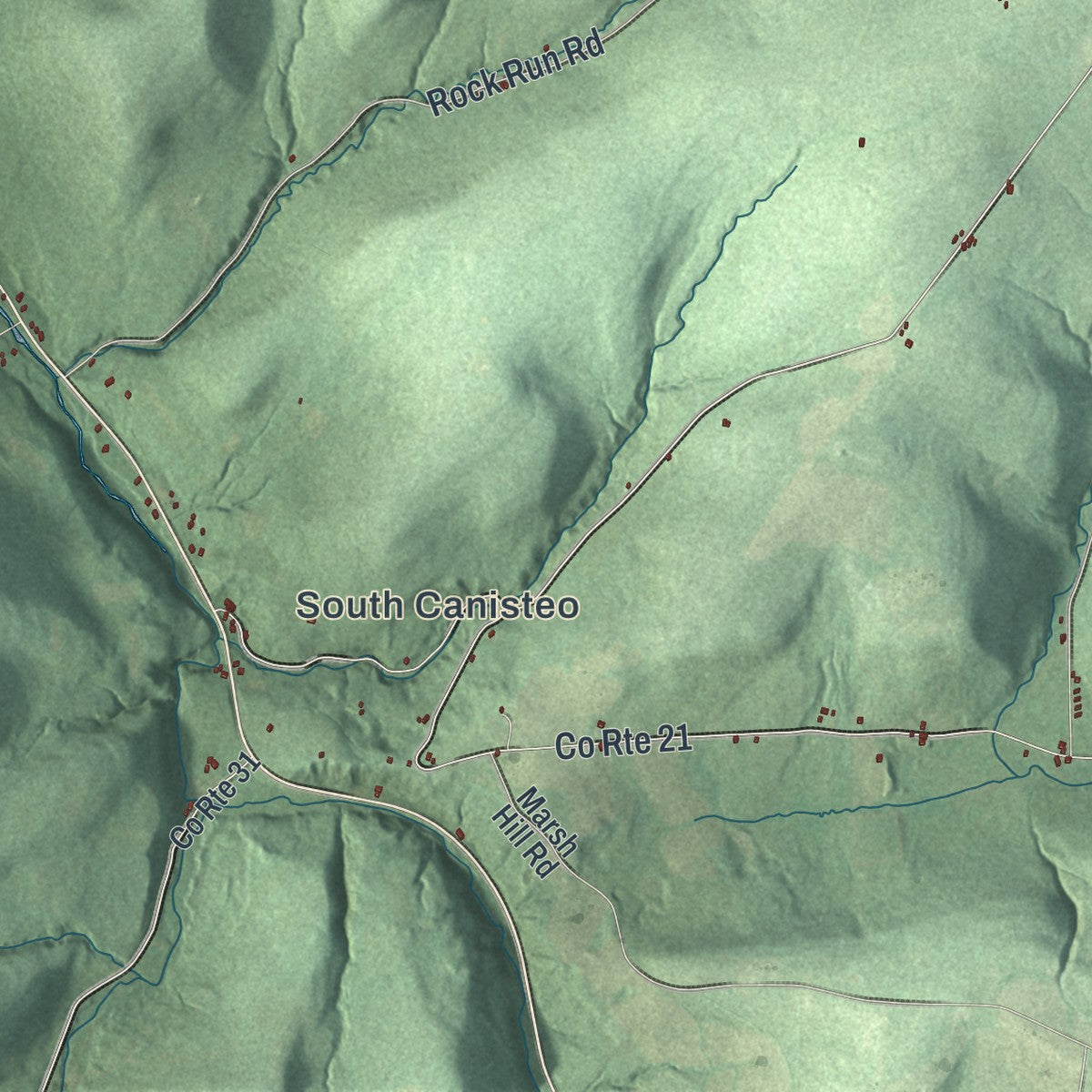 Close-up 2 of the Canisteo, New York map artwork