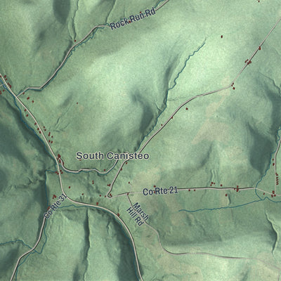 Close-up 2 of the Canisteo, New York map artwork