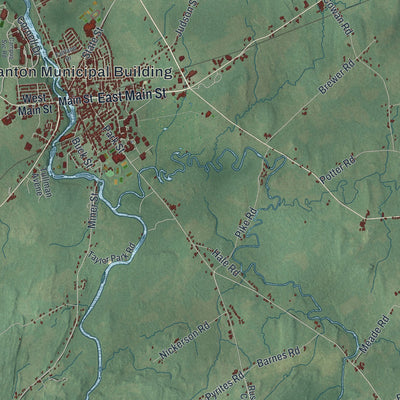 Close-up 2 of the Canton, New York map artwork