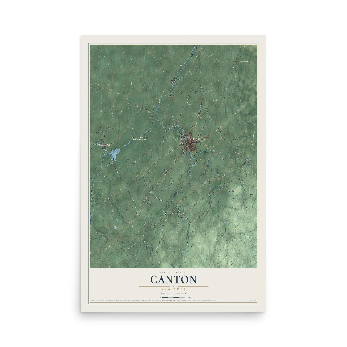 Canton, New York map print, 12" x 18" Archival Matte Print mockup