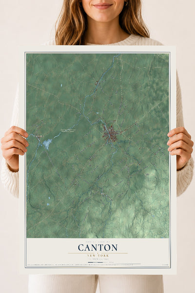 Canton, New York map print, 18" x 24" Archival Matte Print mockup
