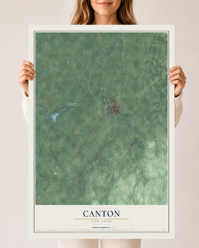 Canton, New York map print, 24" x 36" Archival Matte Print mockup
