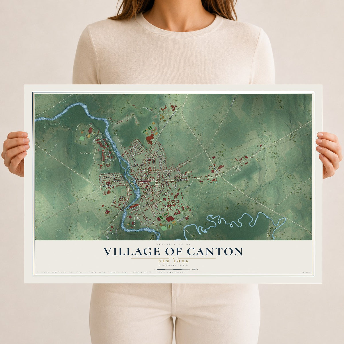Canton, New York map print, 12" x 18" Archival Matte Print mockup