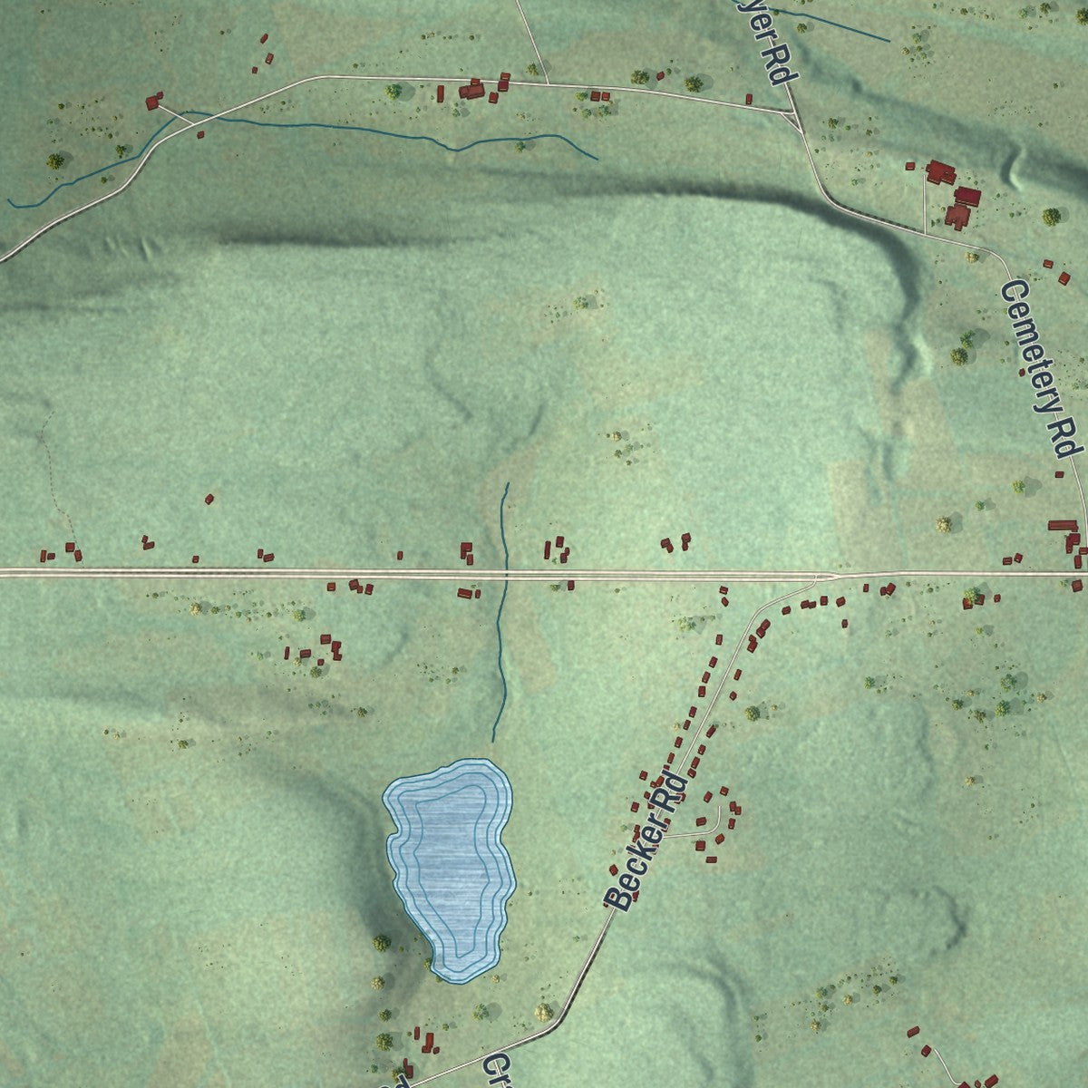 Close-up 2 of the Carlisle, New York map artwork