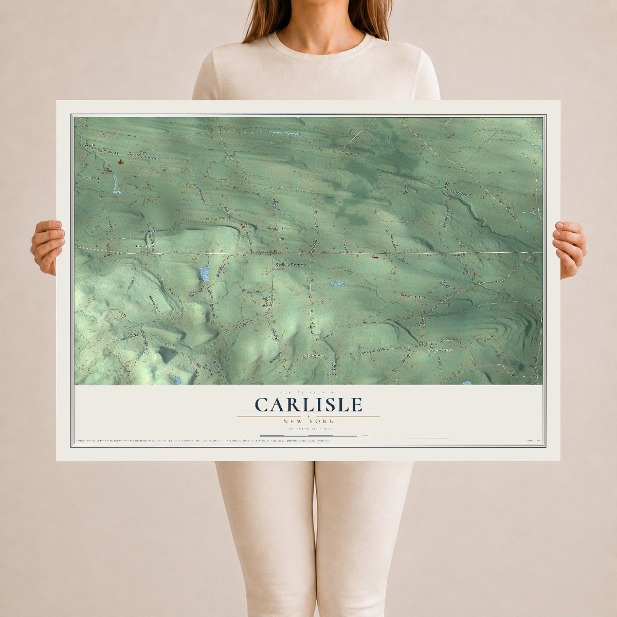 Carlisle, New York map print, 24" x 36" Archival Matte Print mockup