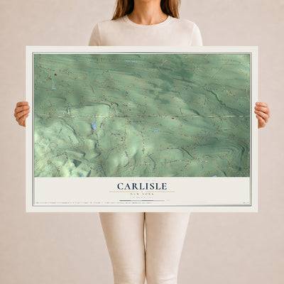 Carlisle, New York map print, 24" x 36" Archival Matte Print mockup