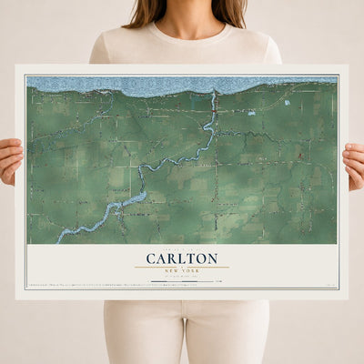 Carlton, New York map print, 18" x 24" Archival Matte Print mockup