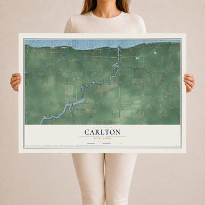 Carlton, New York map print, 24" x 36" Archival Matte Print mockup