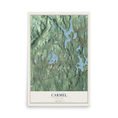 Carmel, New York map print, 12" x 18" Archival Matte Print mockup
