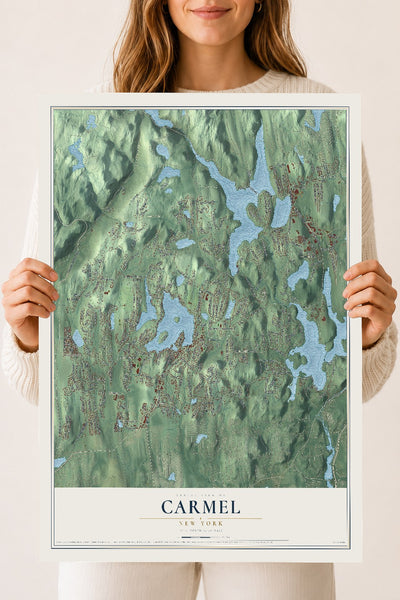 Carmel, New York map print, 18" x 24" Archival Matte Print mockup