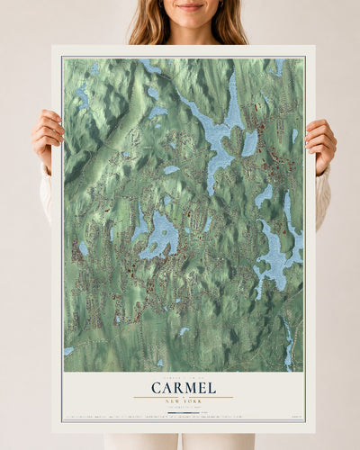 Carmel, New York map print, 24" x 36" Archival Matte Print mockup