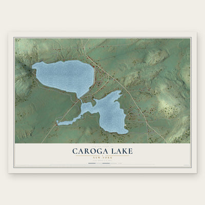 Caroga Lake, New York map print, the full design