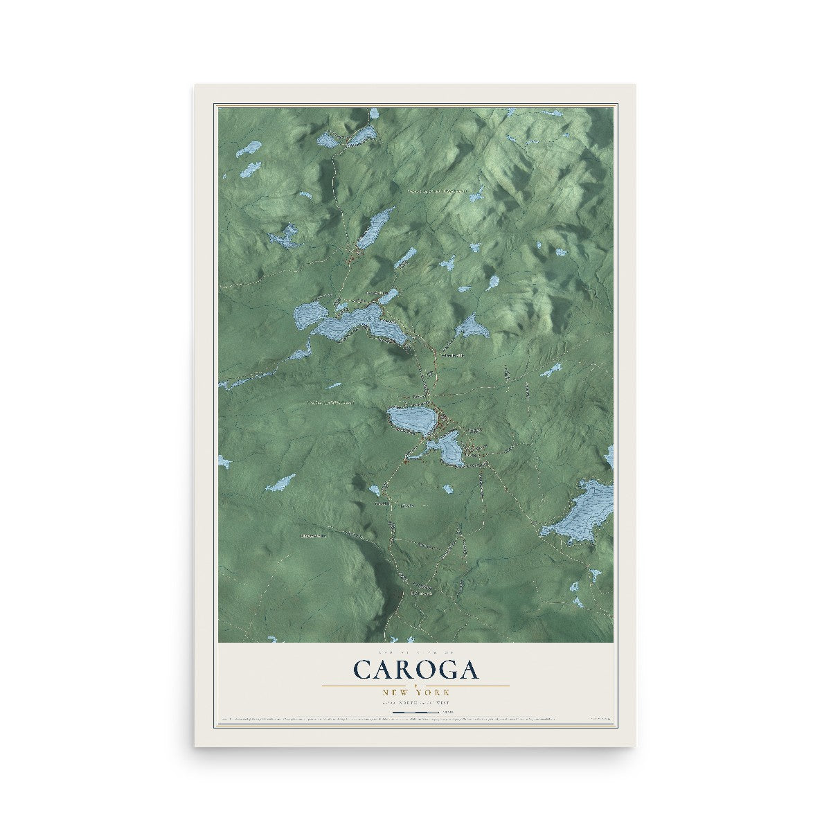Caroga, New York map print, 12" x 18" Archival Matte Print mockup