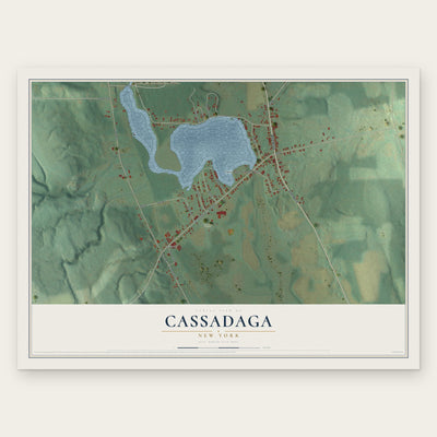 Cassadaga, New York map print, the full design