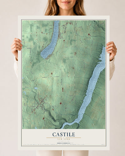 Castile, New York map print, 24" x 36" Archival Matte Print mockup