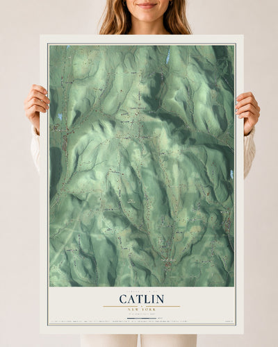Catlin, New York map print, 24" x 36" Archival Matte Print mockup