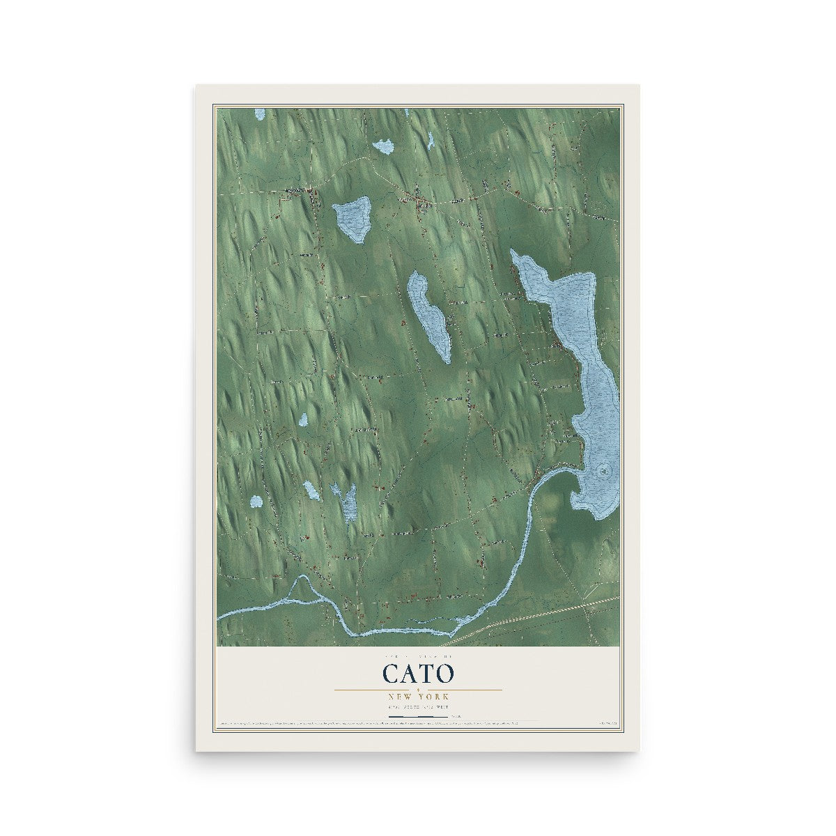 Cato, New York map print, 12" x 18" Archival Matte Print mockup