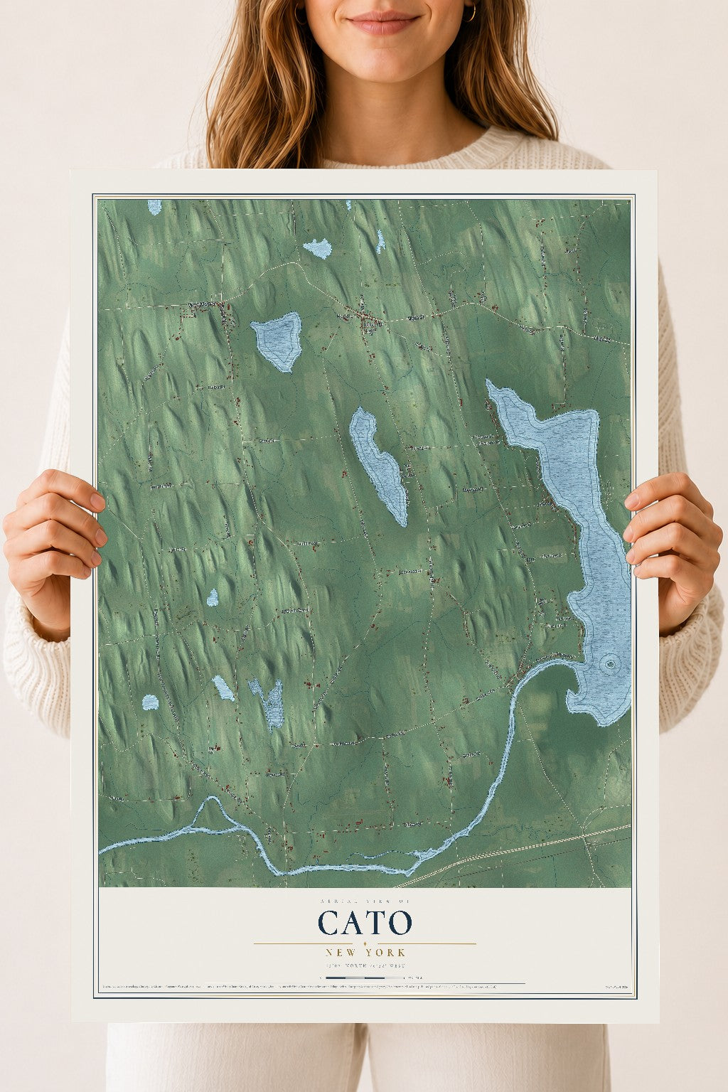 Cato, New York map print, 18" x 24" Archival Matte Print mockup