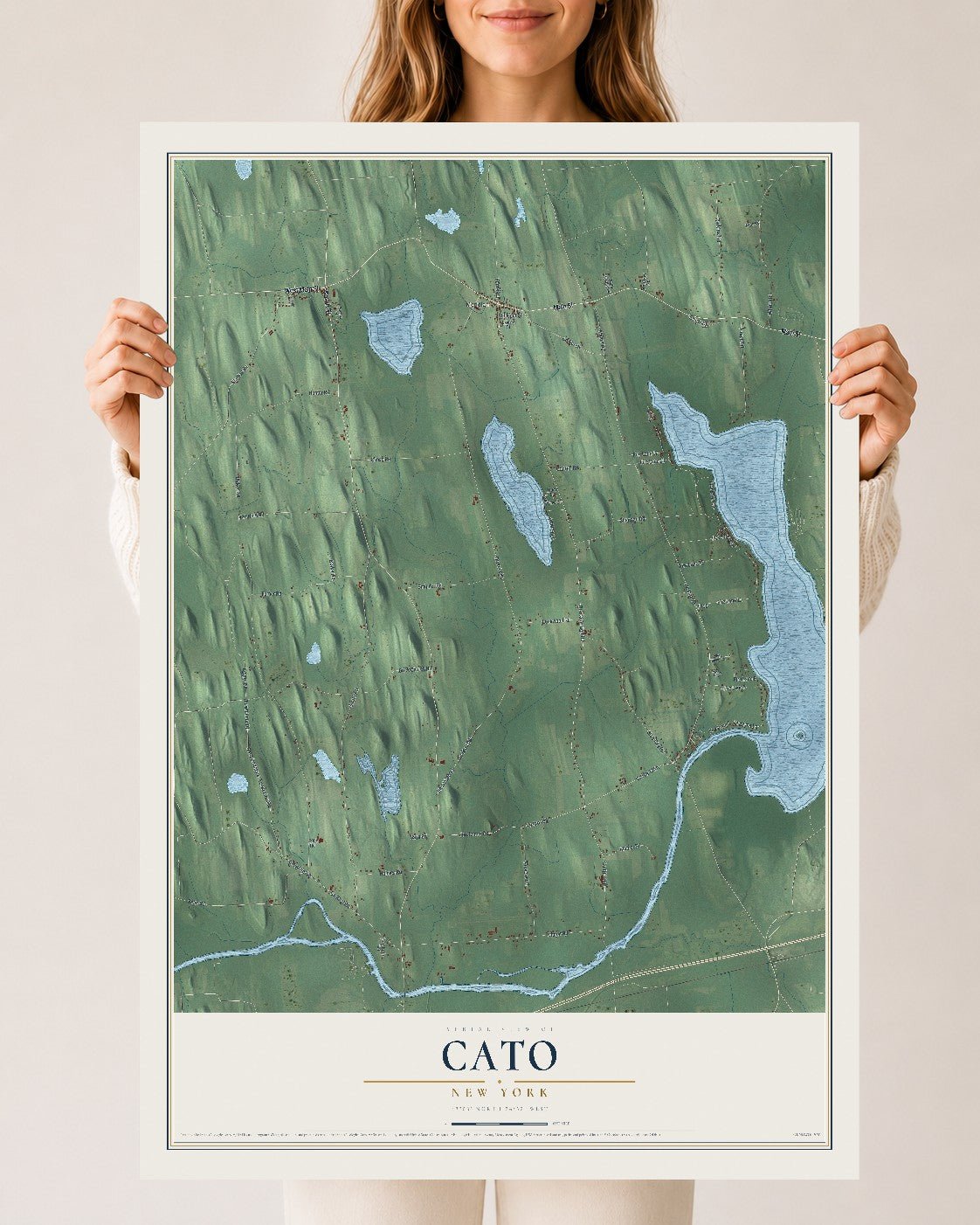 Cato, New York map print, 24" x 36" Archival Matte Print mockup