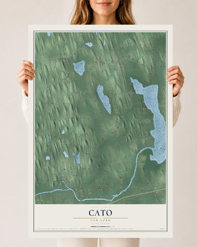 Cato, New York map print, 24" x 36" Archival Matte Print mockup