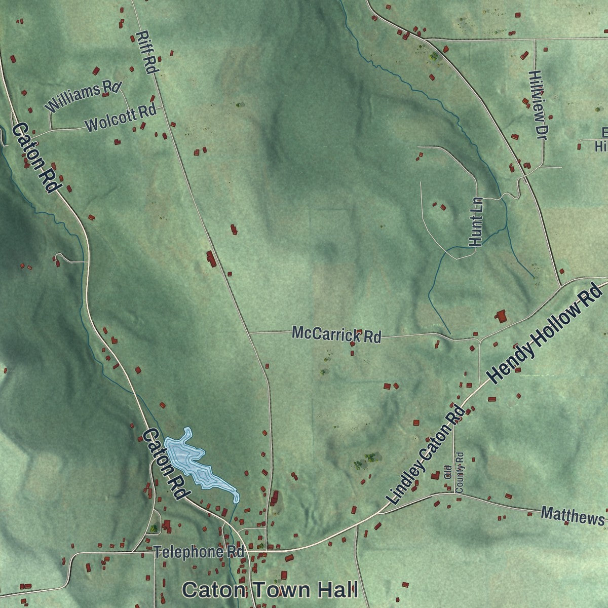 Close-up 1 of the Caton, New York map artwork