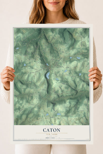 Caton, New York map print, 18" x 24" Archival Matte Print mockup