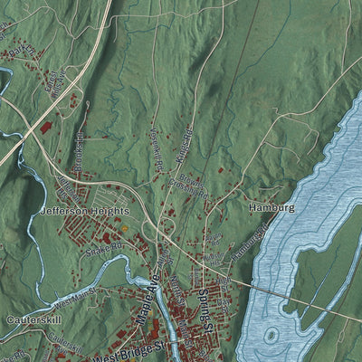 Close-up 1 of the Catskill, New York map artwork