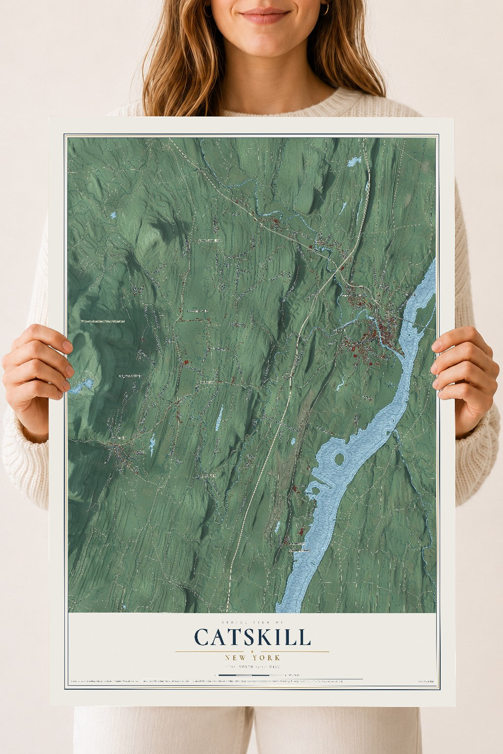 Catskill, New York map print, 18" x 24" Archival Matte Print mockup