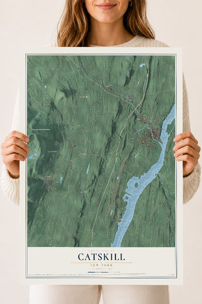 Catskill, New York map print, 18" x 24" Archival Matte Print mockup