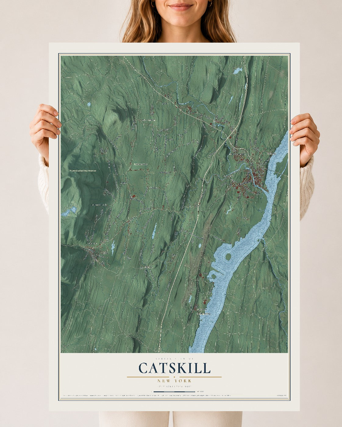 Catskill, New York map print, 24" x 36" Archival Matte Print mockup