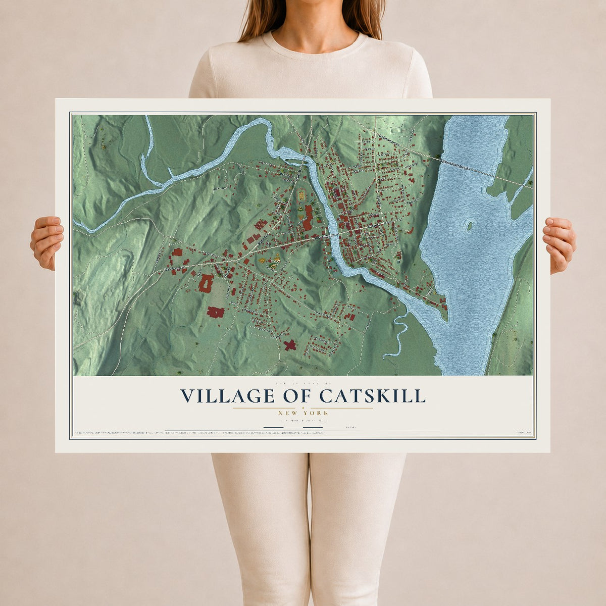 Catskill, New York map print, 24" x 36" Archival Matte Print mockup