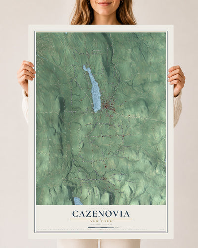 Cazenovia, New York map print, 24" x 36" Archival Matte Print mockup