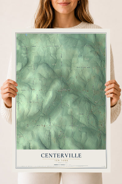 Centerville, New York map print, 18" x 24" Archival Matte Print mockup