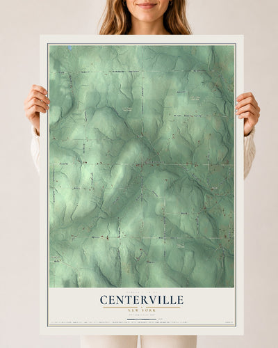 Centerville, New York map print, 24" x 36" Archival Matte Print mockup