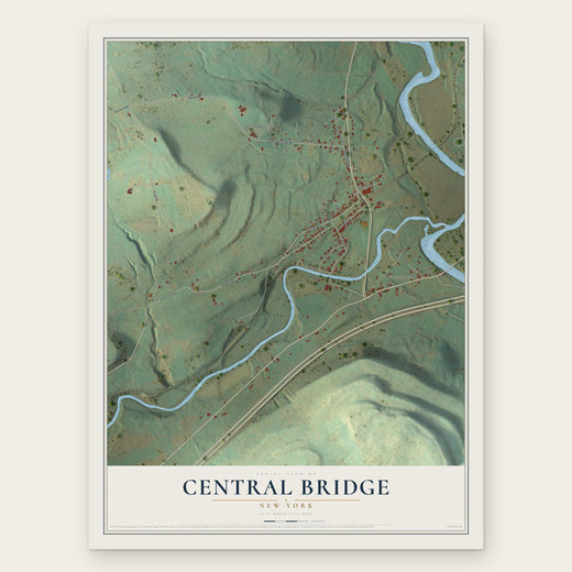Central Bridge, New York map print, the full design