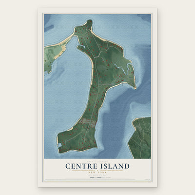 Centre Island, New York map print, the full design