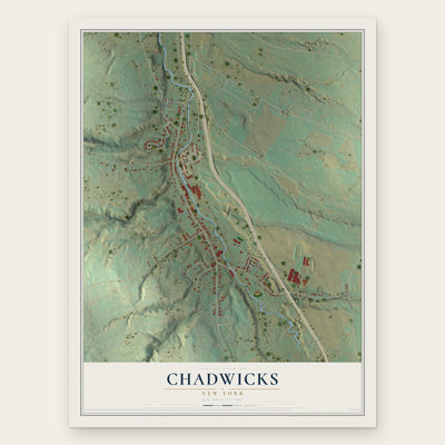 Chadwicks, New York map print, the full design