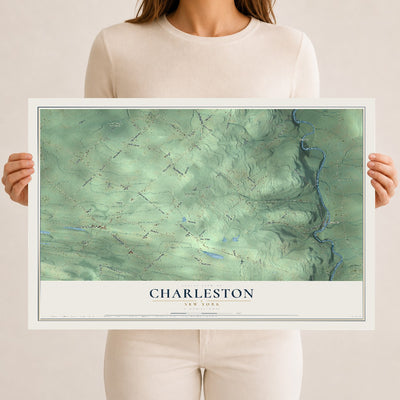 Charleston, New York map print, 12" x 18" Archival Matte Print mockup
