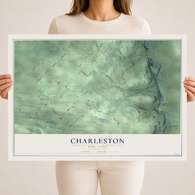 Charleston, New York map print, 18" x 24" Archival Matte Print mockup