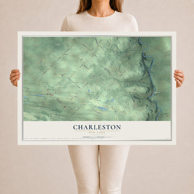 Charleston, New York map print, 24" x 36" Archival Matte Print mockup