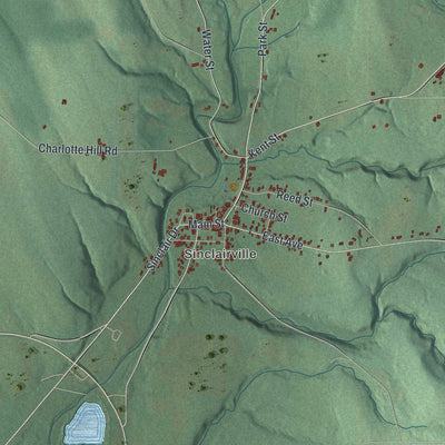 Close-up 1 of the Charlotte, New York map artwork