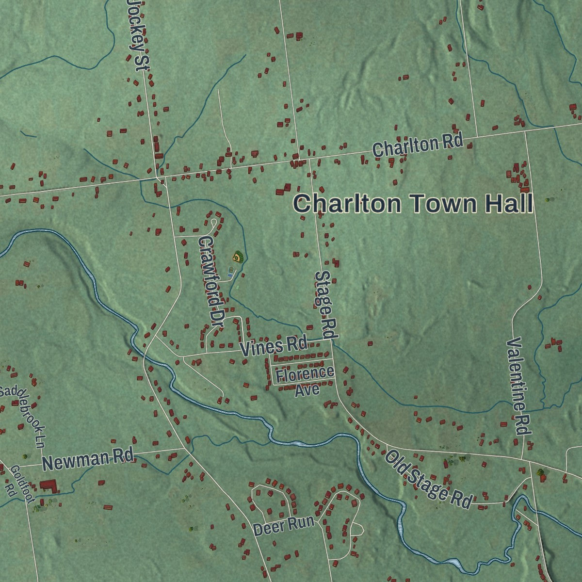Close-up 1 of the Charlton, New York map artwork