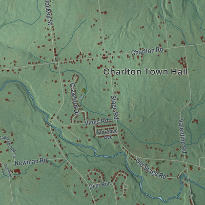 Close-up 1 of the Charlton, New York map artwork