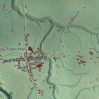 Close-up 1 of the Chateaugay, New York map artwork