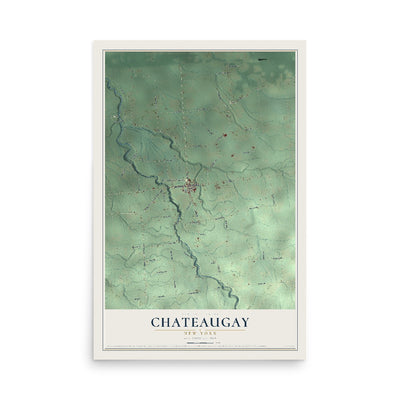 Chateaugay, New York map print, 12" x 18" Archival Matte Print mockup