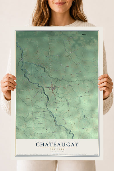 Chateaugay, New York map print, 18" x 24" Archival Matte Print mockup