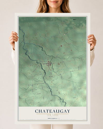 Chateaugay, New York map print, 24" x 36" Archival Matte Print mockup